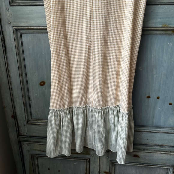 Lisa Says Gah Stevie Gingham Patchwork Midi Dress Size L - Picture 11 of 11